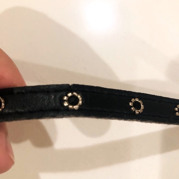 Faux leather dark brown belt with pearl bead - Picture 8 of 8
